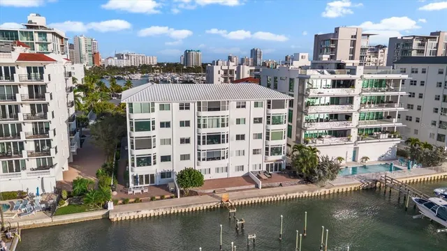 a view of a city with tall buildings