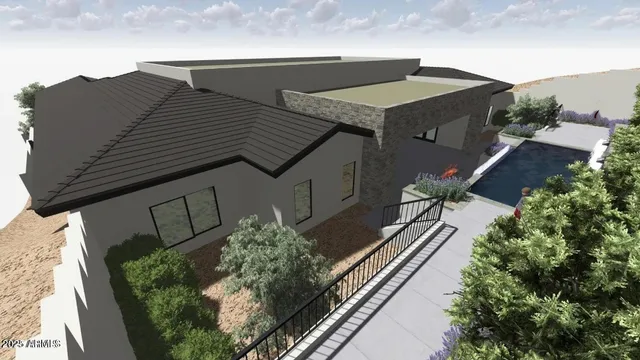 a aerial view of a house