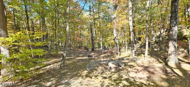 a blue sign that is sitting in the middle of a yard