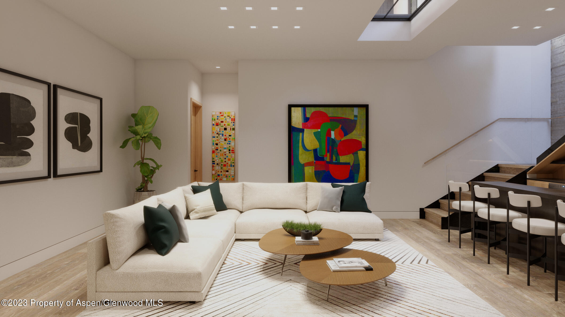 767 Cemetery Lane Aspen, CO 81611 - Photo 20 of 23 a living room with furniture and painting on the wall