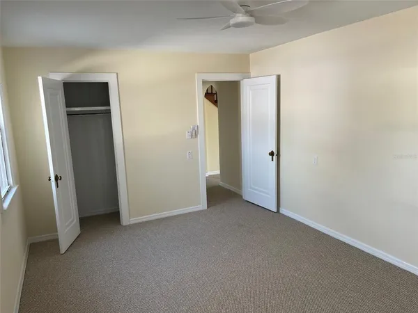 a view of small space with wooden floor