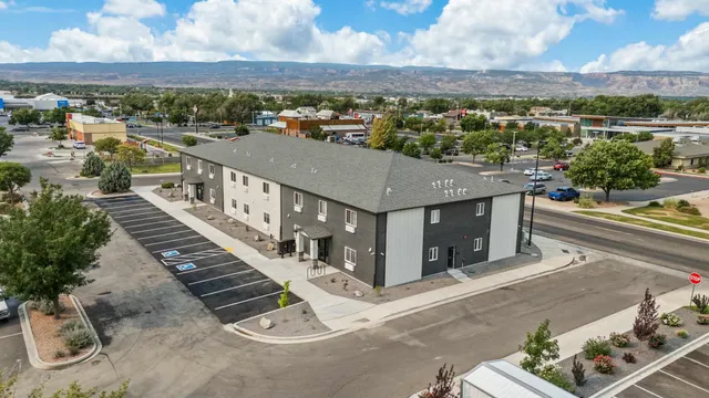 an aerial view of a house