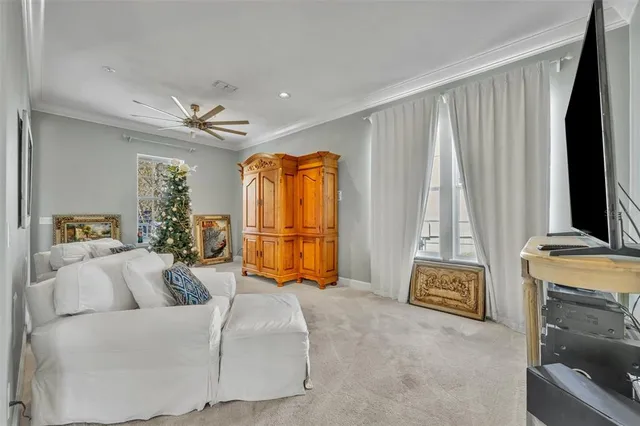 a living room with furniture and couch