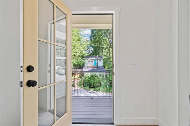 an empty room with windows