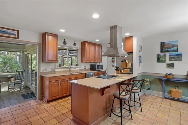 a living room with furniture