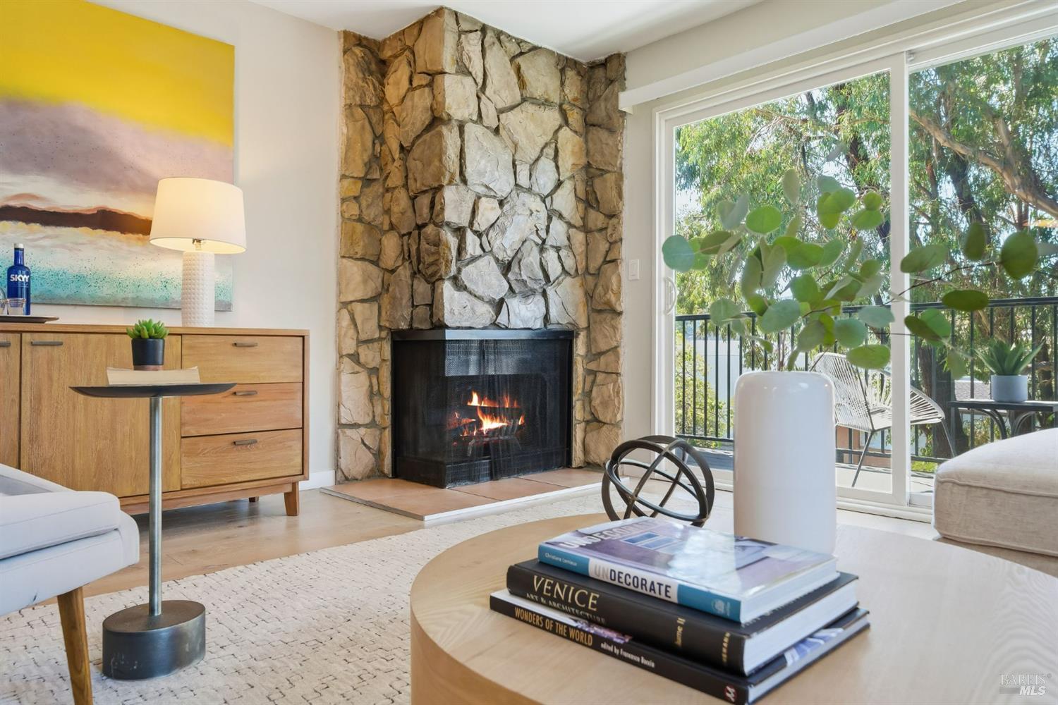 10 Professional Center Parkway, Unit 1 San Rafael, CA 94903 - Photo 4 of 35 a living room with furniture and a fireplace