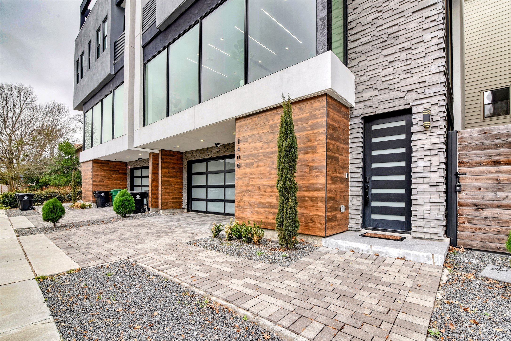 a view of a house with a street