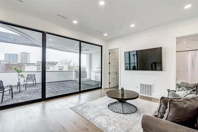 a living room with furniture