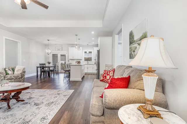 a outdoor living space with furniture and garden view