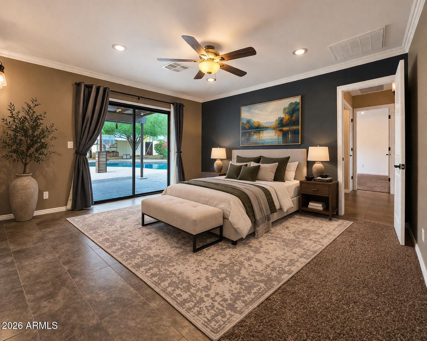1832 West Northview Avenue Phoenix, AZ 85021 - Photo 5 of 17 a bedroom with a large bed and a large window