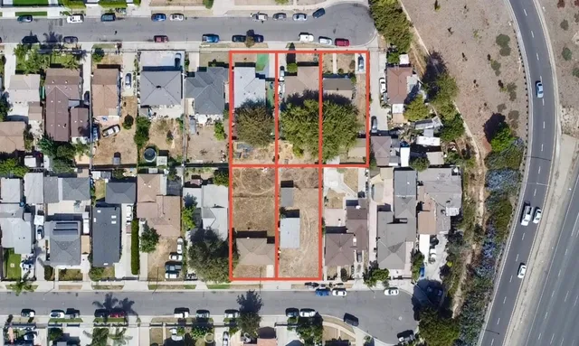 an aerial view of multiple house