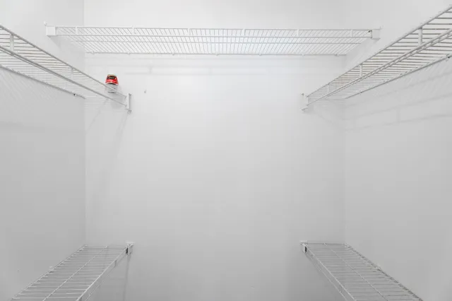 a view of small space with racks on the wall