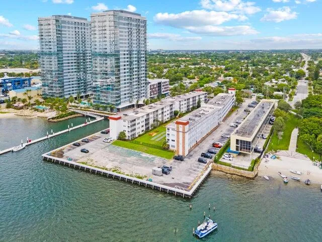 a view of a city with tall buildings