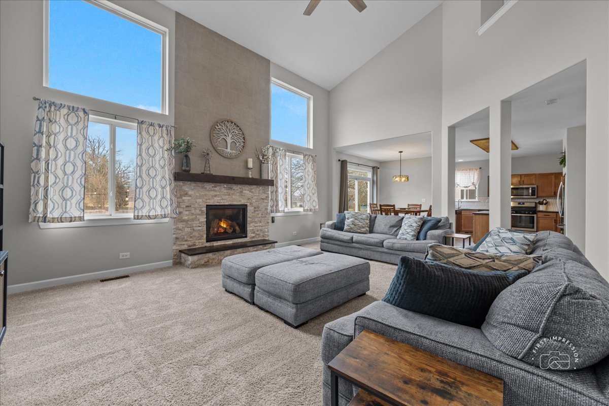 2924 Bauer Road North Aurora, IL 60542 - Photo 4 of 33 a living room with furniture and a fireplace
