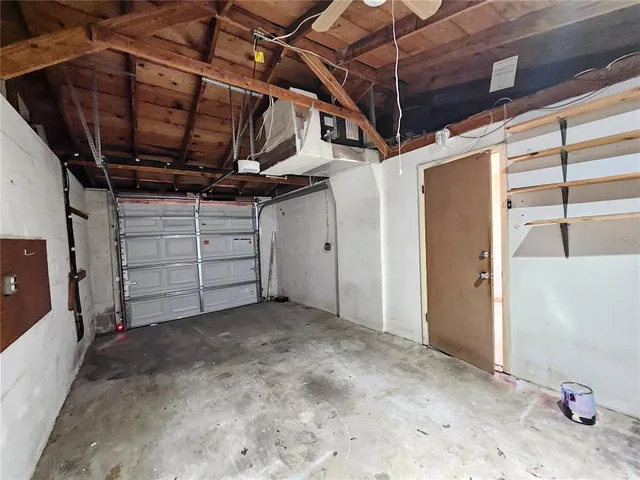 a view of a room with storage