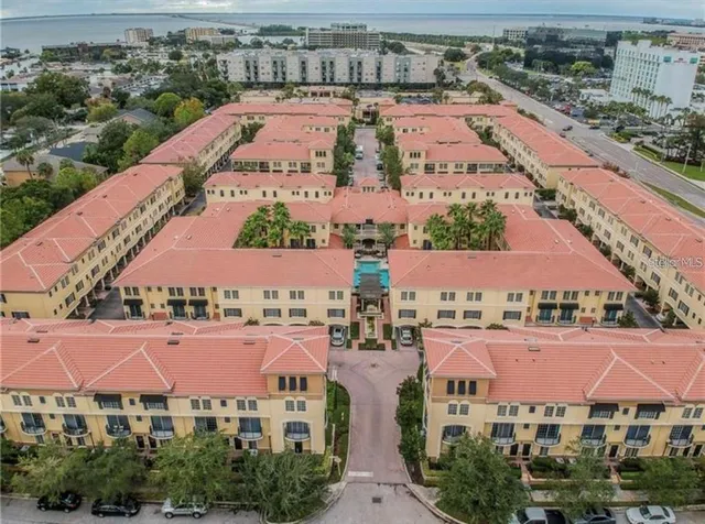 an aerial view of a city