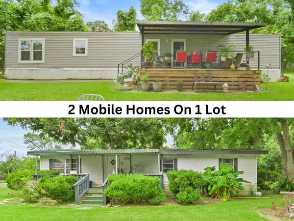 a view of house with a yard and potted plants
