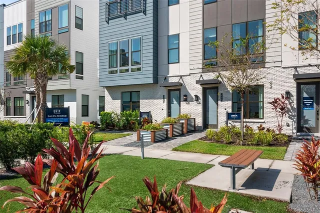 a view of a building with garden