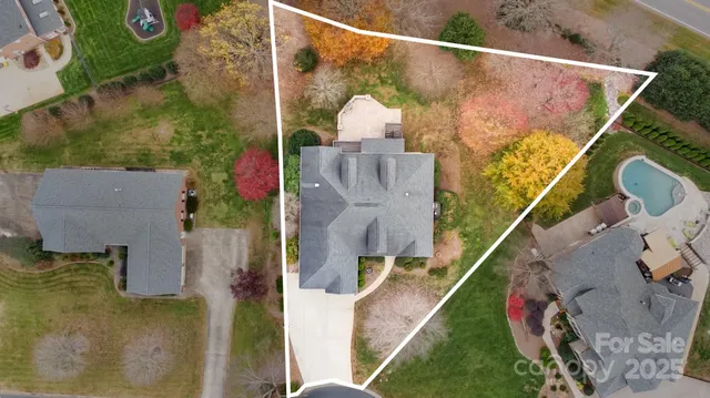 a view of a swimming pool and mountain view