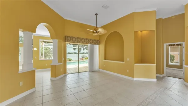 a view of a bathroom with a tub shower and sink