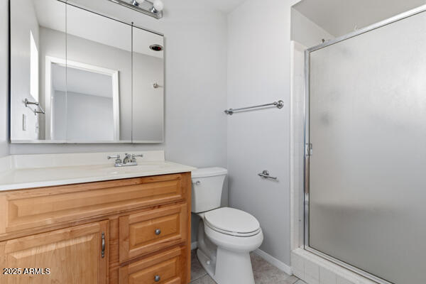6117 East Decatur Street Mesa, AZ 85205 - Photo 15 of 29 a bathroom with a toilet a sink and a mirror