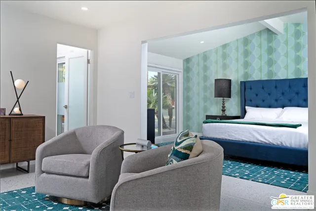 a living room with furniture and a couch