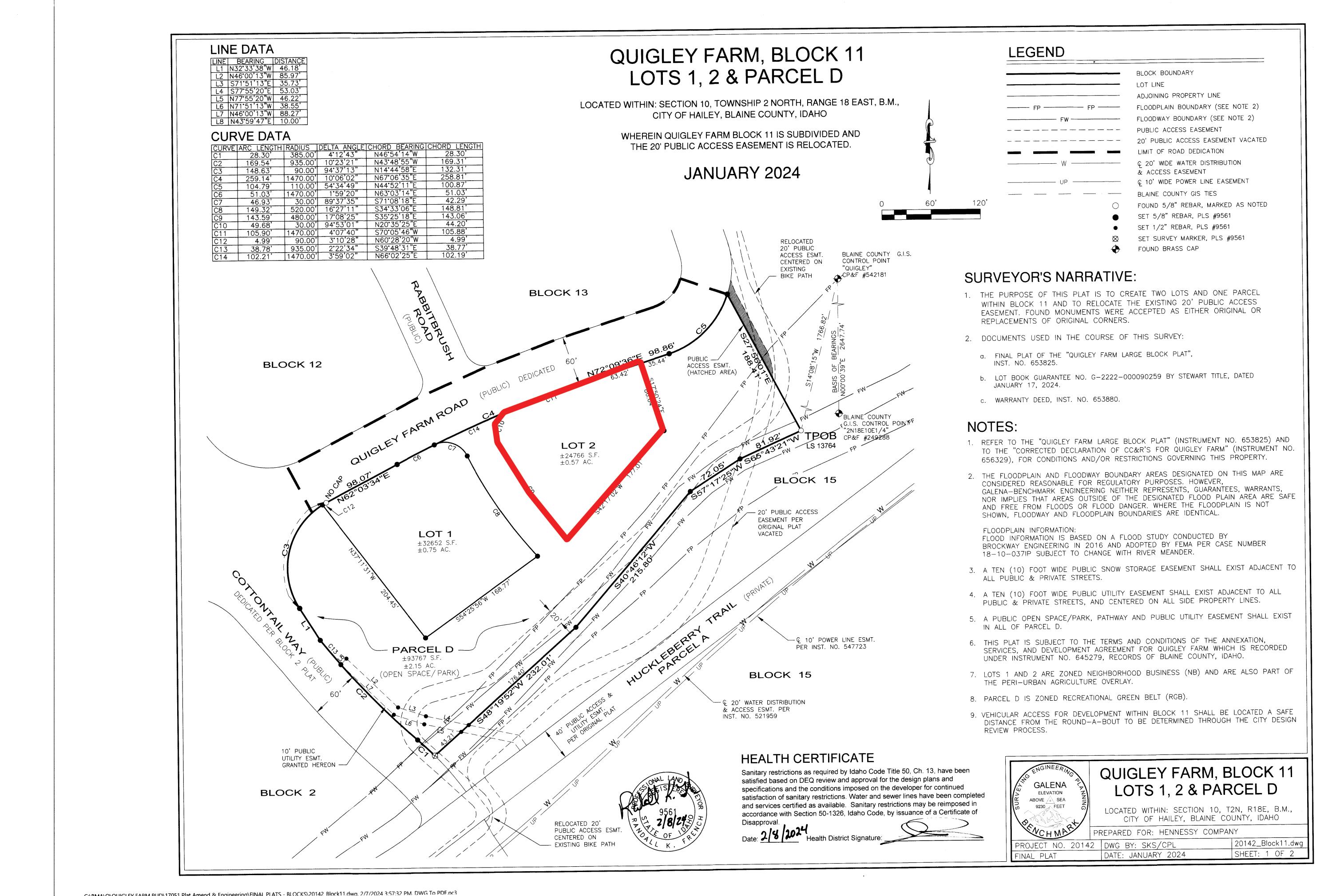 Tbd Lot 2 Tbd Road Hailey, ID 83333 - Photo 2 of 3 Block 11 Final Plat Recorded-1 LOT 2 Ima