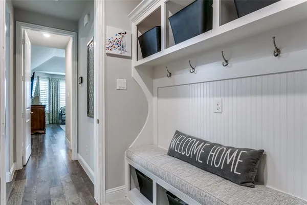 a view of a hallway with entryway