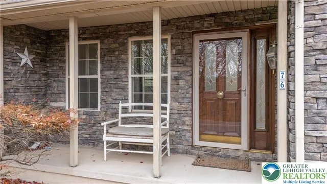 a front view of a house with a window