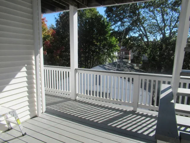 a view of a wooden deck
