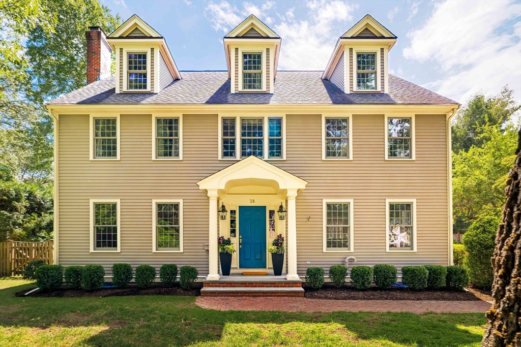 38 Fuller Brook Road Wellesley, MA 02482 - Photo 2 of 42 front view of a house with a swimming pool