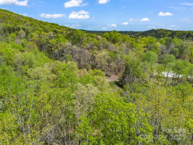 a view of a large yard with lots of green space