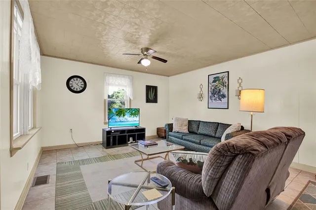 a living room with furniture