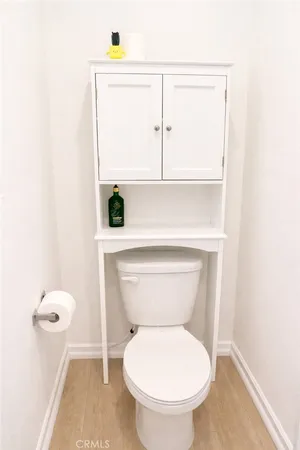 a close view of a toilet in a bathroom