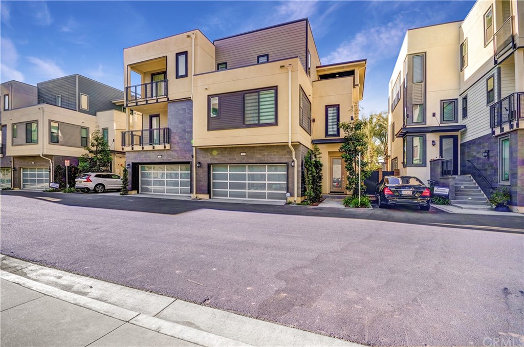 a front view of a building with street
