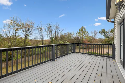 a view of wooden balcony