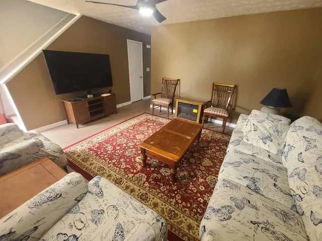 a living room with a couch and a flat screen tv