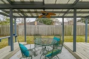 a view of an outdoor space with seating area
