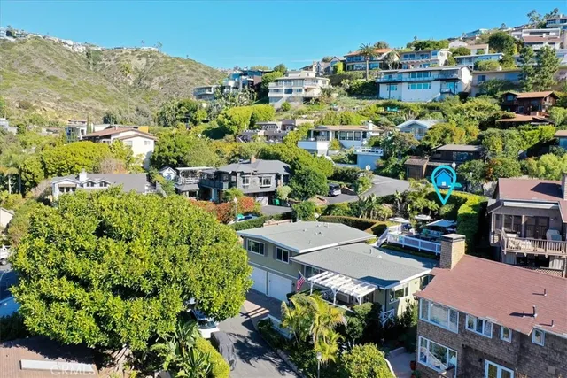 an aerial view of a house