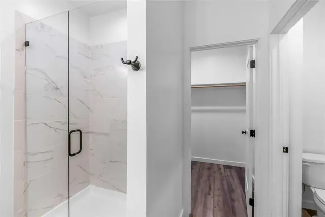 a bathroom with a shower