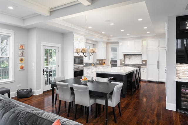 640 Wellner Road Naperville, IL 60540 - Photo 12 of 48 a view of a dining room with furniture window and wooden floor
