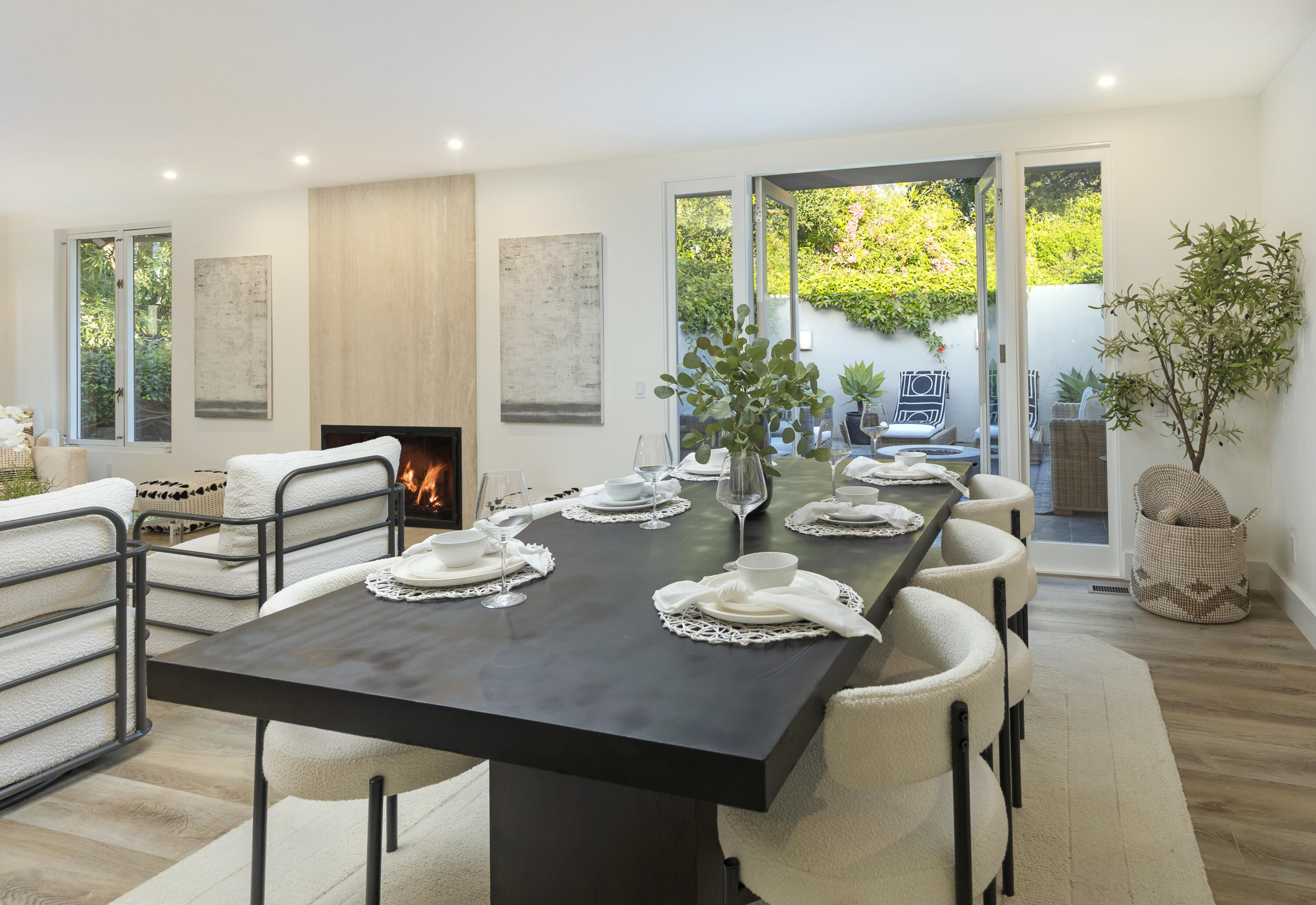 1524 East Valley Road Montecito, CA 93108 - Photo 6 of 19 a view of a dining room with furniture window and outside view
