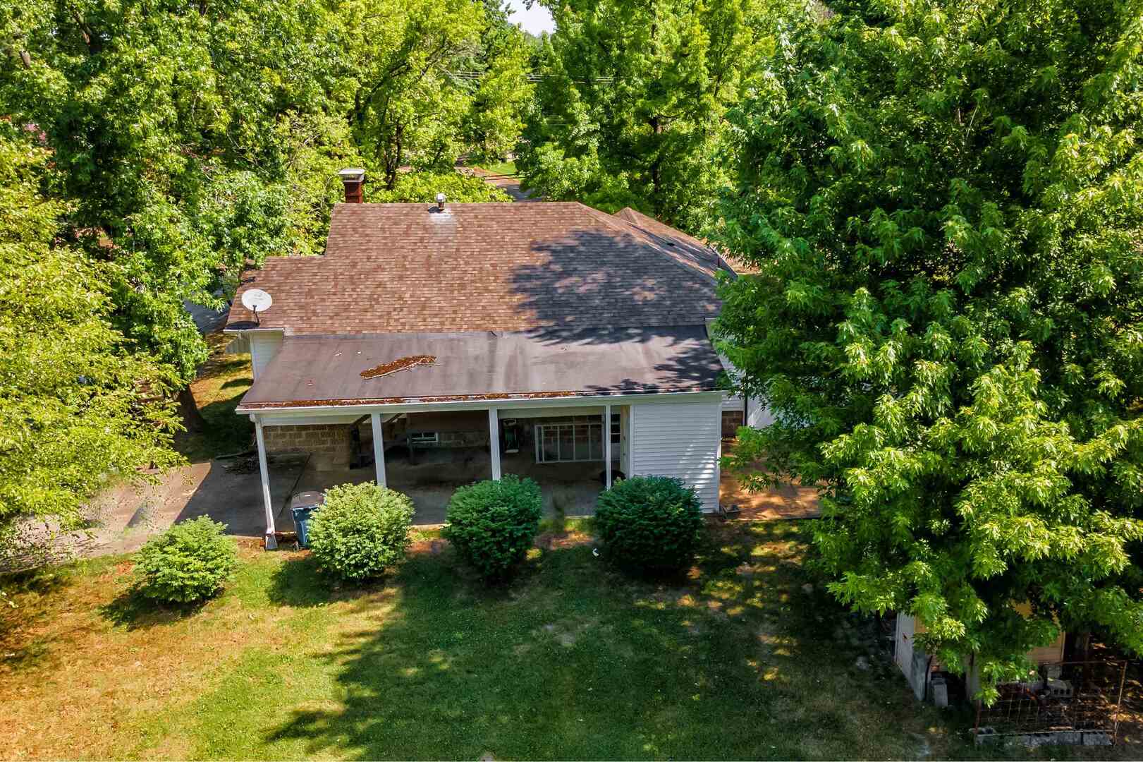 505 California Street Carterville, IL 62918 - Photo 8 of 23 a backyard of a house with plants and large trees