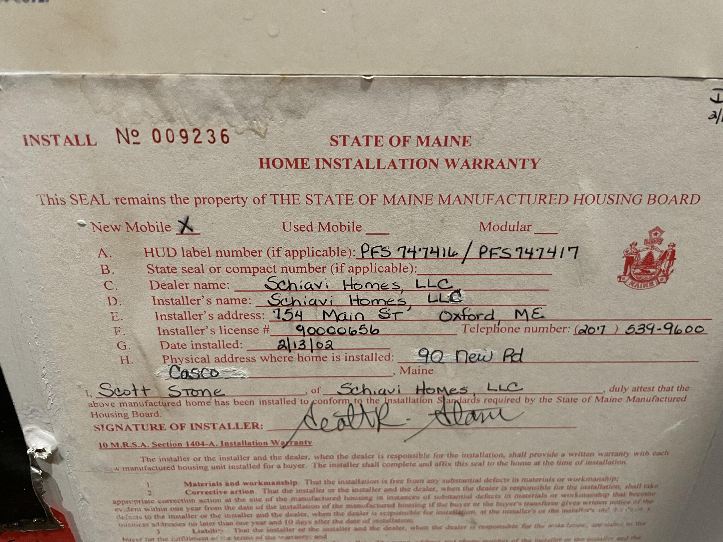 90 New Road Casco, ME 04015 - Photo 37 of 37 Mobile Home Information
