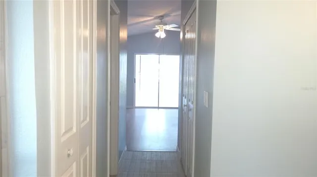 a view of a decorative light in a hallway