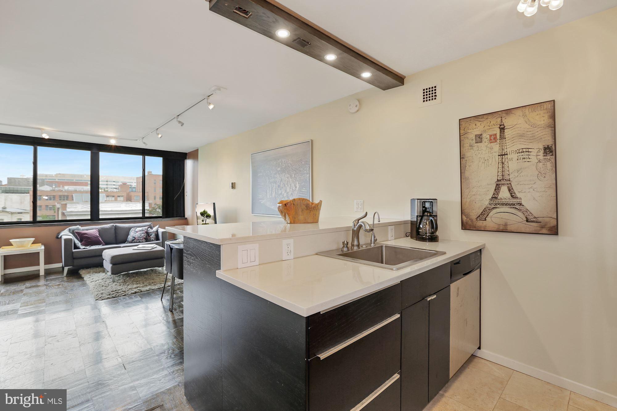 2030 F Street Northwest, Unit 606 Washington, DC 20006 - Photo 13 of 33 Living Area & Kitchen