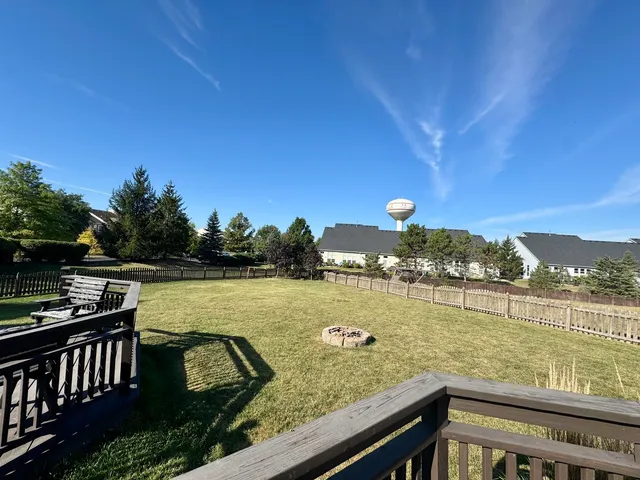 a view of a lake with a terrace
