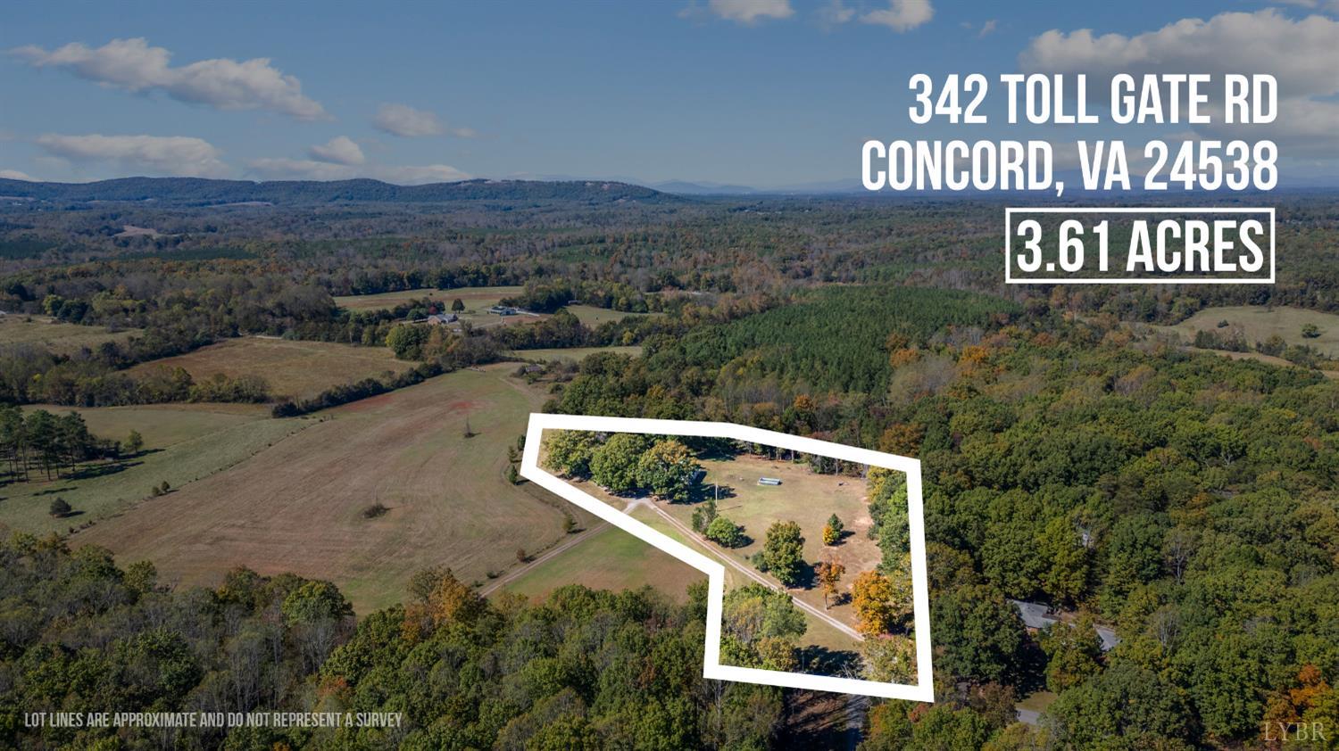 342 Toll Gate Road Concord, VA 24538 - Photo 24 of 48 an aerial view of a house with yard