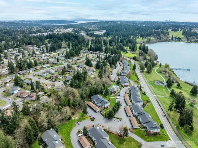 an aerial view of multiple house