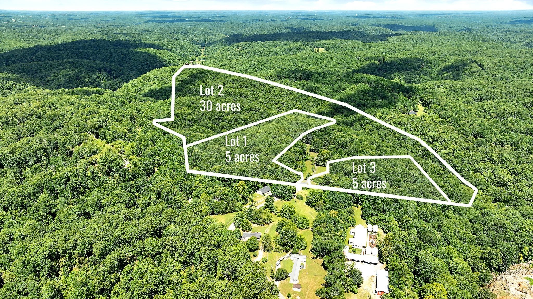 Proposed lot division. 3 Preliminary soil sites have been identified each with a 4-5 bedroom size estimate